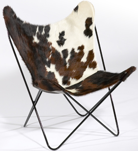 Circa50 Leather and Cowhide Butterfly Chairs